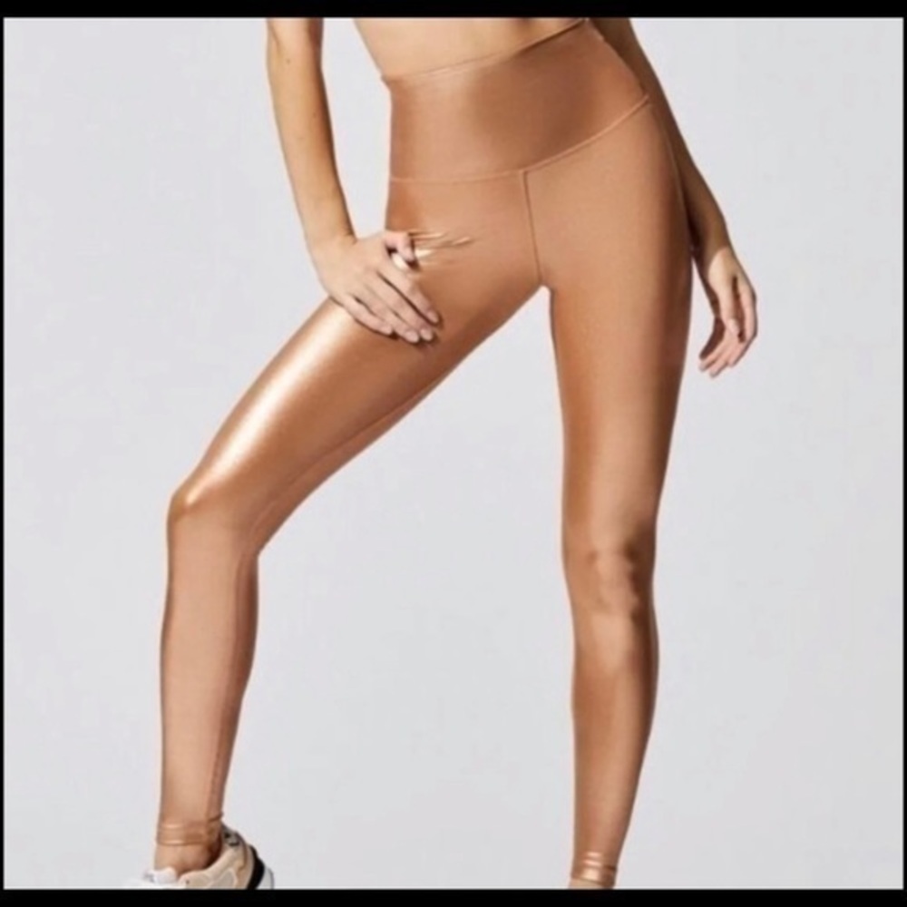 NWT Beach riot piper metalllic gold leggings XS